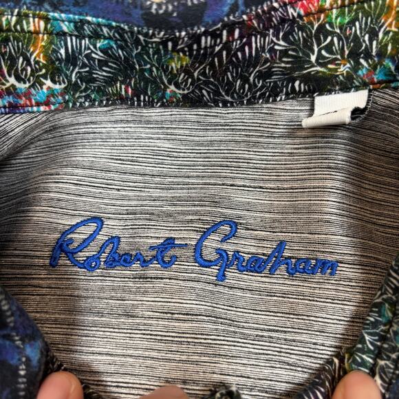 Robert Graham Abstract Pattern Flip Cuff Button Up Shirt Men's 2XL - Picture 6 of 12